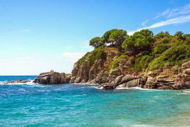 Güzel panoramik plaj Elba ada İtalya üzerinde.