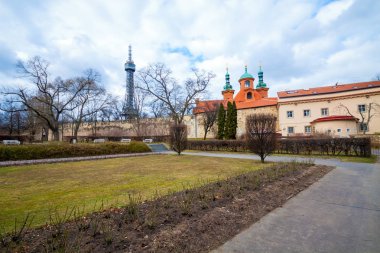 Petrin saat kulesi bir gün, Prague, Çek Cumhuriyeti