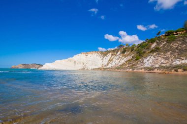 Beyaz plaj. Scala dei Turchi üzerinde Sicilya, İtalya.