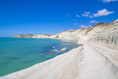 Beyaz plaj. Scala dei Turchi üzerinde Sicilya, İtalya.