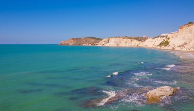 Beyaz plaj. Scala dei Turchi üzerinde Sicilya, İtalya.