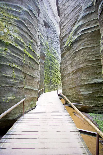 Parque Nacional Adrspach Rocas Teplice Rock Town República Checa —  Fotos de Stock