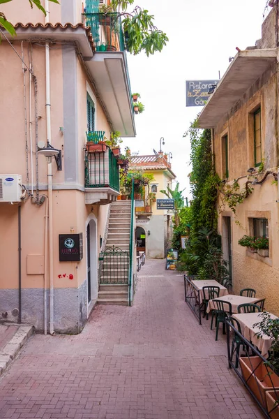 Uitzicht Binnenstad Straat Van Taormina Sicilië — Stockfoto