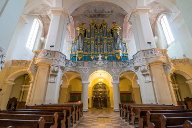 Vilnius, Litvanya - 5 Aralık 2015: iç içinde St. Johns Kilisesi (Vilnius Üniversitesi topluluğu), Vilnius, Litvanya.