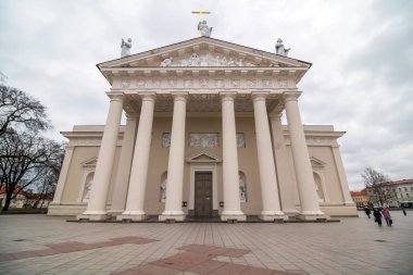Vilnius, Litvanya - 4 Aralık 2015: Vilnius Katedrali ana Roma Katolik Katedrali Litvanya olduğunu.