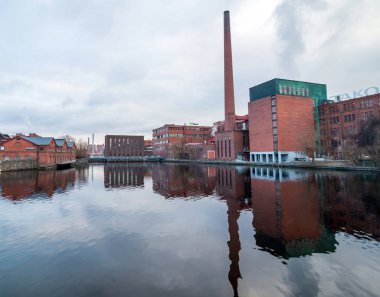 Tampere, Finlandiya - 2 Nisan 2016: Tampere (Finlandiya endüstriyel binalarda)