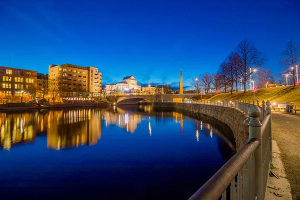 Tampere Finlandia April 2016 Gedung Industri Tampere Pada Malam Hari — Stok Foto
