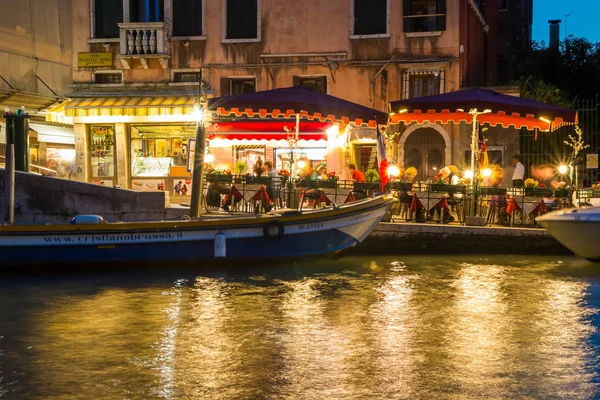 Beautiful View Grand Canal Venice Night Italy Romantic Style — Stock Photo, Image