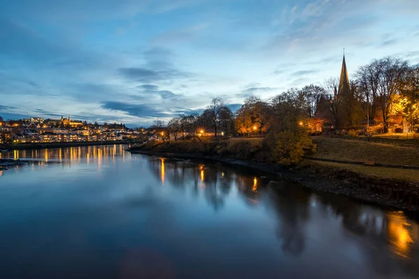 Trondheim Norwegia Oktober 2016 Pemandangan Kota Tua Trondhem Pada Malam — Stok Foto