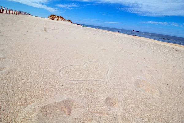 ポルトガルのビーチの足跡 — ストック写真