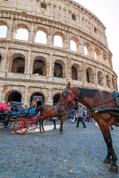 Roma Italia Octubre 2016 Los Turistas Que Visitan Coliseo Roma — Foto de Stock