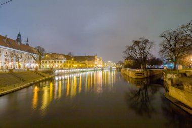 Wroclaw, gece, Polonya