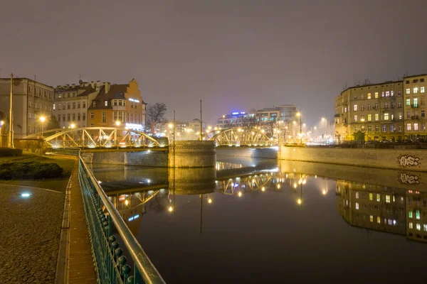 Wroclaw Por Noche Polonia — Foto de Stock