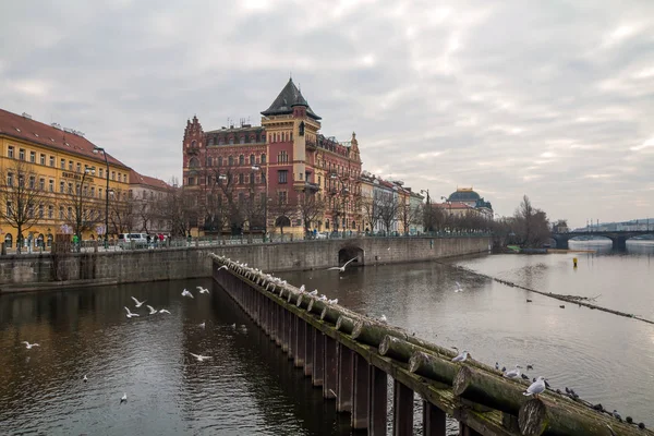 Pohled Charlese Bridge Vltavy Den Praze Česká Republika — Stock fotografie