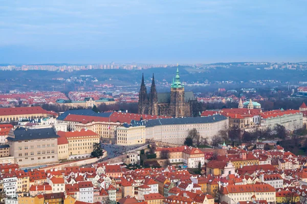 Praha Česká Republika Prosince 2017 Vyhlídkový Výhled Řeku Vltavy Historické — Stock fotografie