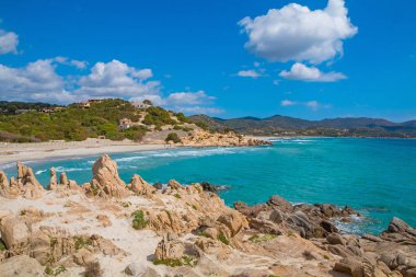 kayalar ile Sardegna sahil manzarası, Sardunya, İtalya