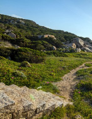 kayalar ile Sardegna sahil manzarası, Sardunya, İtalya