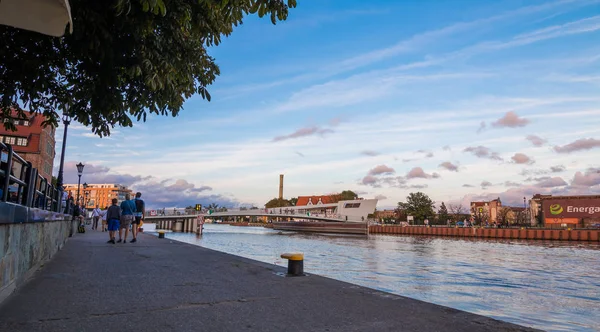 Casco Antiguo Gdansk Famosa Grúa Atardecer Gdansk Polonia — Foto de Stock