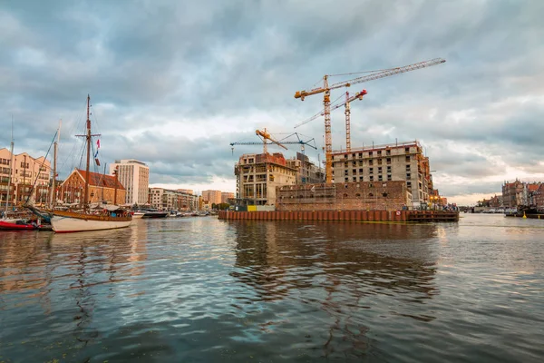 Casco Antiguo Gdansk Famosa Grúa Atardecer Gdansk Polonia — Foto de Stock