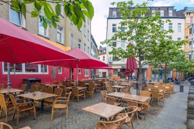 Koblenz, Almanya - 1 Mayıs 2018: Koblenz şehir merkezi - Frankfurt yakınlarındaki güzel kasaba