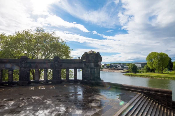 Koblenz City Alemania Monumento Histórico Rincón Alemán Donde Los Ríos —  Fotos de Stock