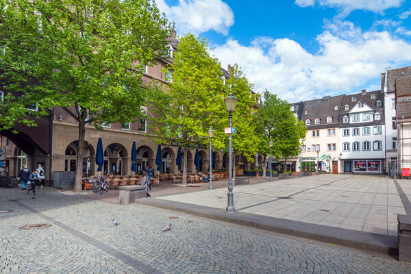 Koblenz, Germany - May 1, 2018: City center of Koblenz - the beautiful town near Frankfurt