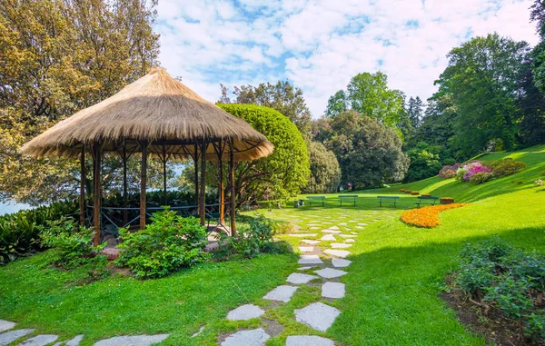 Villa Melzi Its Gardens Bellagio Famous Italian Lake Como May — Stock Photo, Image