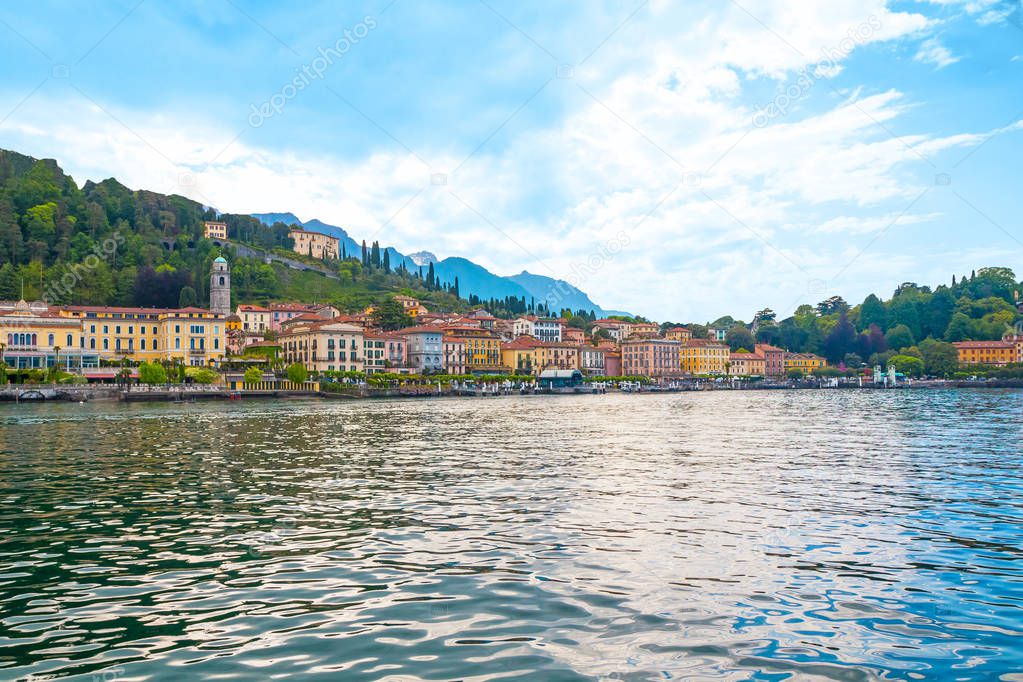 beautiful Lago di Como - panorama of Bellagio town. North of Italy, Lombardy