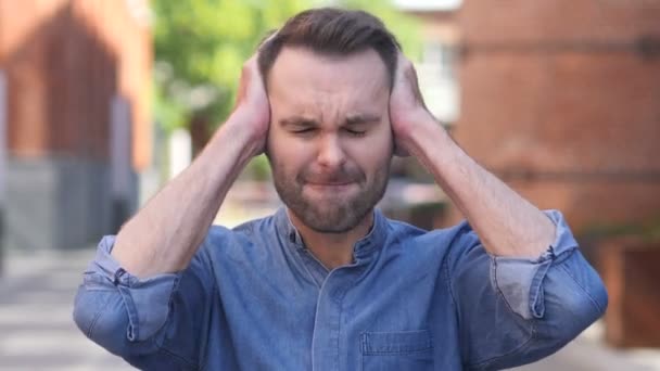 Young Man Upset by Loss while Working in Office — Stock Video