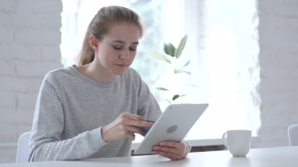 Online Shopping Online Bezahlen Tablet — Stockvideo
