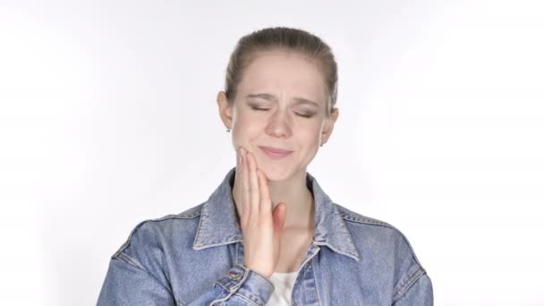Зубний Біль Випадковий Молода Жінка Інфекцією Зуба — стокове відео