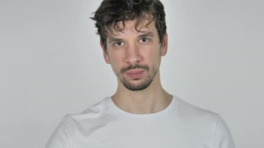 Dur, el ile durdurma genç Casual adam portresi