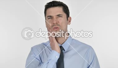 Diş ağrısı, diş enfeksiyonu olan işadamı