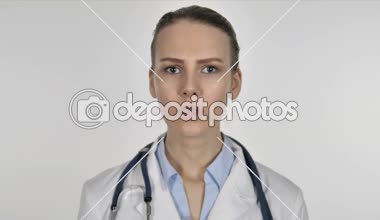 Evet Bayan sağlayan doktor tarafından jesti