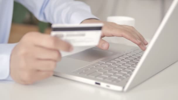 Online Shopping, Online Banking on Laptop — Stock Video