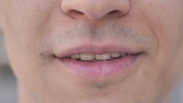 Close Up of Smile of Young Man — Stock Video