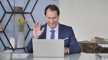 Online görüntülü sohbet Afro-Amerikan orta yaşlı işadamı iş