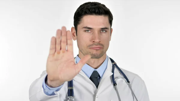 Detente, Doctor Deteniendo Paciente, Prohibición — Foto de Stock