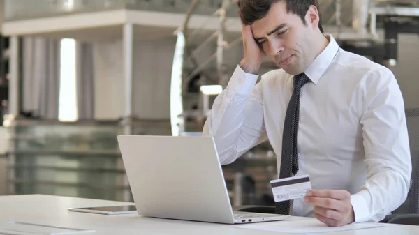 Reação de Falha de Pagamento Online por Empresário, Falência — Fotografia de Stock