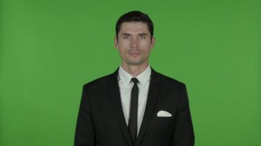 Neşeli Genç İşadamı Alkışlama, Chroma Anahtar