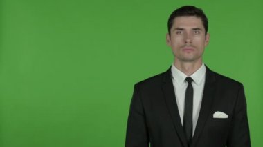 Düşünceli İşadamı Bir Şey, Chroma Key bakıyor