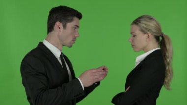 Kızgın Erkek Profesyonel Azarlama Kadın Profesyonel, Chroma Anahtar