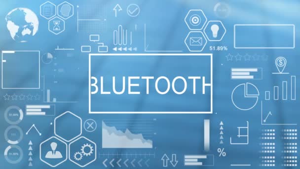 Bluetooth, анімована Типографіка — стокове відео