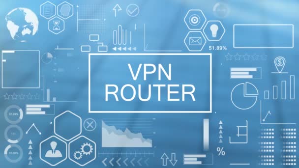 Router VPN, Typografia animowana — Wideo stockowe