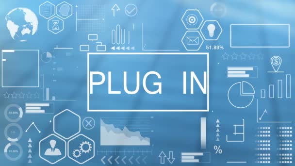 Plug-in, Tipografia animata — Video Stock