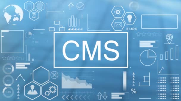 CMS, анімована Типографіка — стокове відео