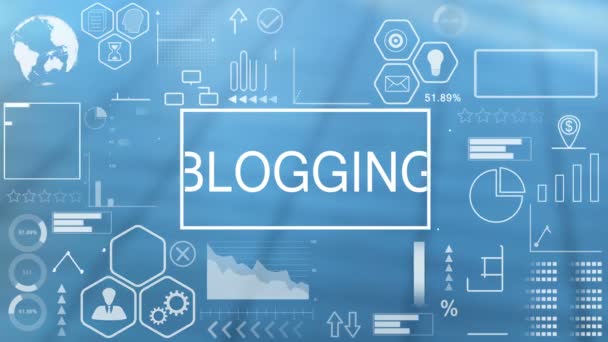 Blogging, Tipografía animada — Vídeo de stock