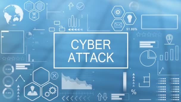 Siber Saldırı, Canlandırılmış Tipografi — Stok video