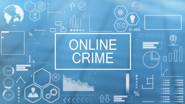 Онлайн-преступления, анимированная типография — стоковое видео
