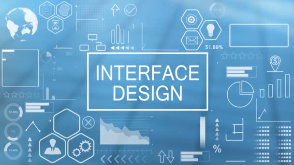 Diseño de Interfaz, Tipografía Animada — Vídeo de stock